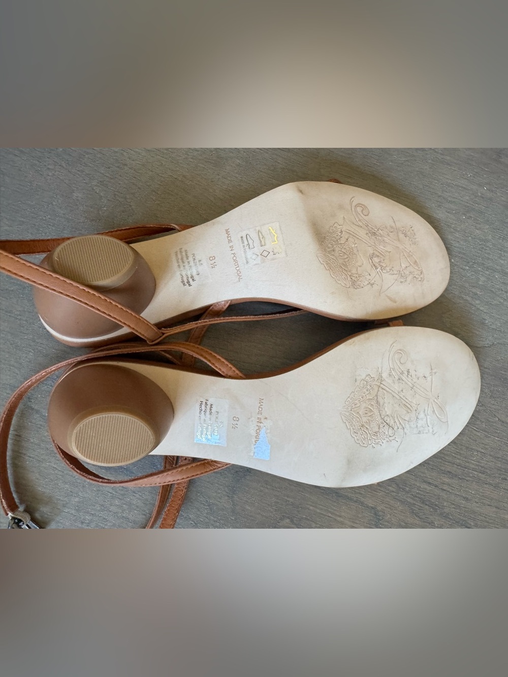 Free People La La Land Tan Ankle Strap Block Heel Sandals - Picture 4 of 6